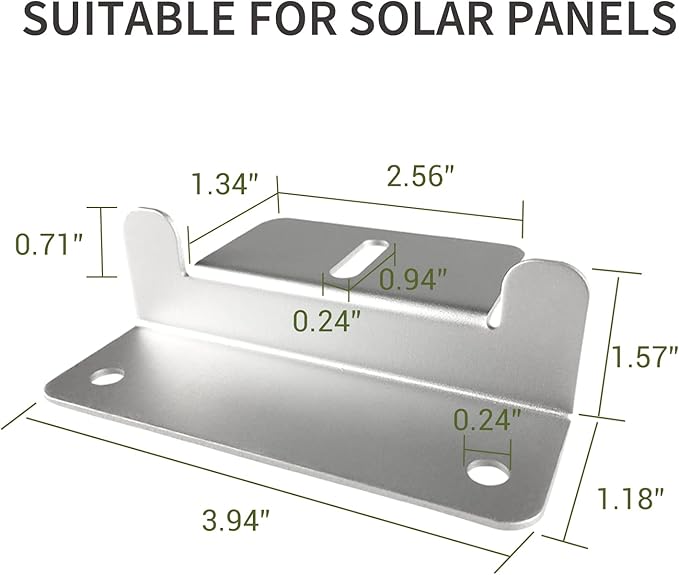 HQST Solar Panel Mounting Brackets with Nuts and Bolts Set of 4 Units, Supporting for RV, Boat, Roof, Wall and Other Off Gird Installation