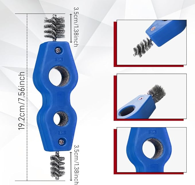 4 in 1 Car Battery Cleaning Brush, Battery Terminal Cleaner, Anti-Rust Auto Battery Cleaner with Steel Wire, Car Accessories Vehicle Machine Parts Clean Tools for Most Vehicles (Blue)