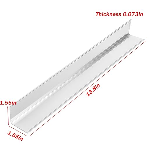 LC LICTOP Aluminum Corner Guards, Metal Angle Stock, Peel and Stick L Shaped Wall Door Frame, Cabinet Protectors Edge Trim Molding, 13.8in L x 1.55in W x 0.07in T, 4Pcs Silver
