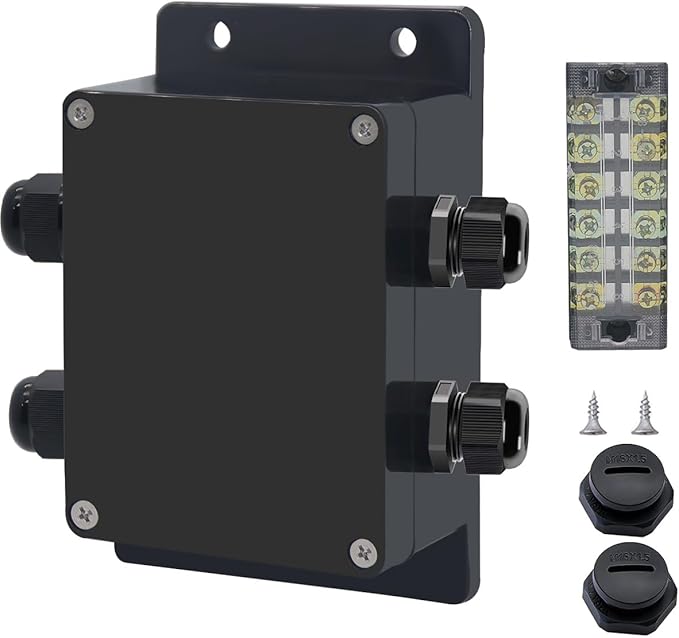 Project BoxI P67 Outdoor Waterproof Box Electronic Junction Box with 25A 600V 6P Barrier Terminal 2IN/2Out Electrical Boxes 4.5x3.5x2.12 inch