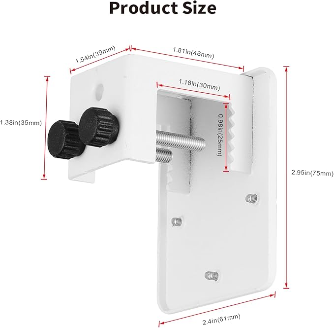 Tonton Gutter Mount Bracket Compatible with Eufy Security SoloCam S340, SoloCam E30, and Eufy 4G LTE Cam S330, Adjustable Weatherproof Camera Mount for Solar Security Camera (1-Pack, White)