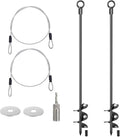 2 Pcs 30" Ground Anchors Shed Anchors Kit Heavy Duty 12mm Solid Steel, Triple-Turn Helix Earth Anchors for Sheds, Carport, Canopy, Gazebo, Trampoline, Mobile Home
