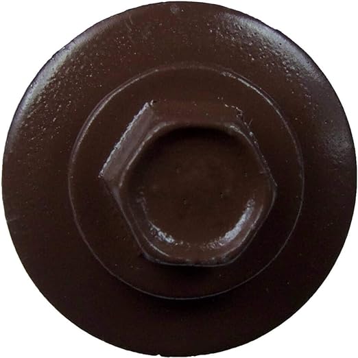 Metal Roofing Screws: (250) 12 x 2 Dark Brown Hex Sheet Metal Roof Screw. Sharp Point Metal to Wood siding Screws. 5/8" EPDM Washer