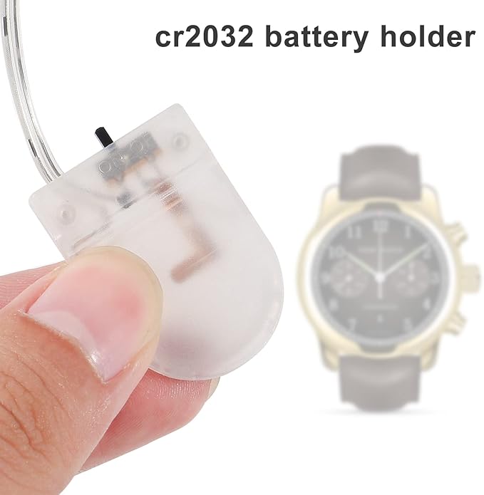 Alinan 5pcs Button Battery Holder Coin Cell Battery Holder with Switch CR2032 1 X 3V Battery Holder Battery Storage Boxes Cover with Wires On ON-Off Switch Socket Container (Clear)