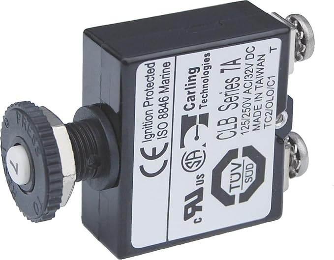 Blue Sea Systems Push Button Reset-Only CLB Circuit Breakers with Screw Terminals