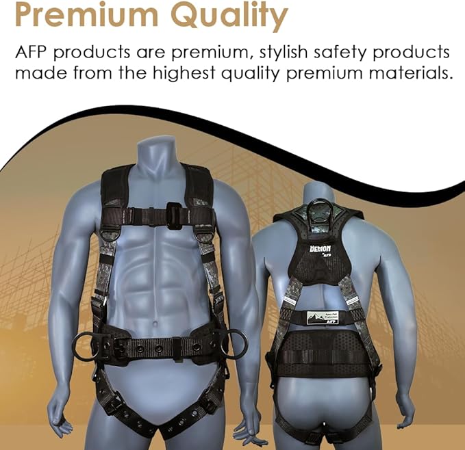 AFP Demon Fall Protection Comfortable Safety Harness (OSHA/ANSI PPE)