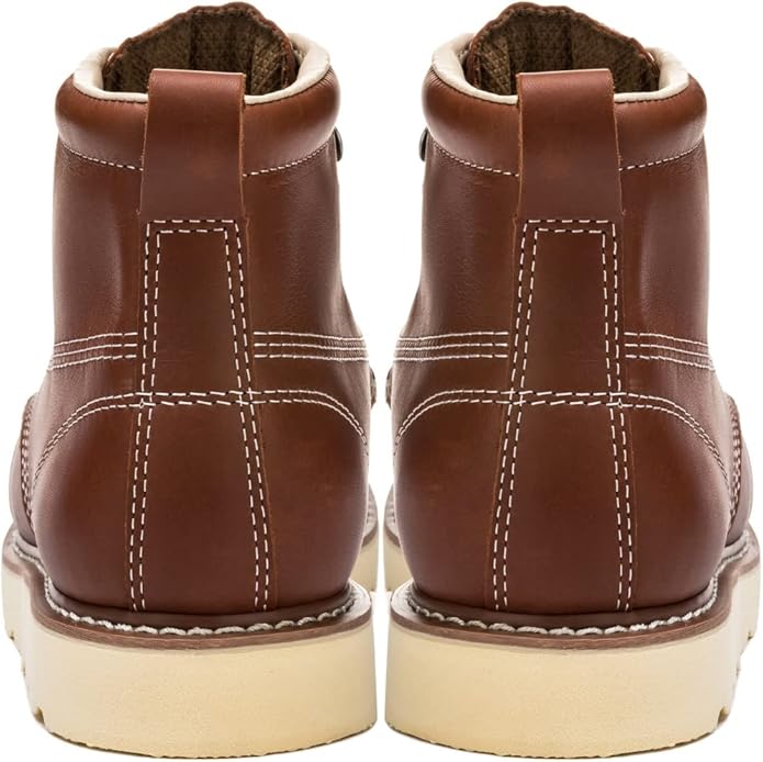 Golden Fox Work Boots 6" Men's Moc Toe Wedge Comfortable Boot for Construction
