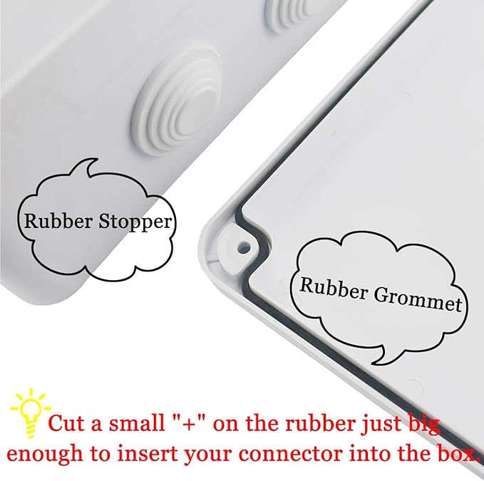 Sunnyglade ABS Plastic Electrical Junction Box IP65 Waterproof Universal Outlet Box Durable Outdoor Electrical Gang Box White （11.8 x 9.8 x 4.7 inch）