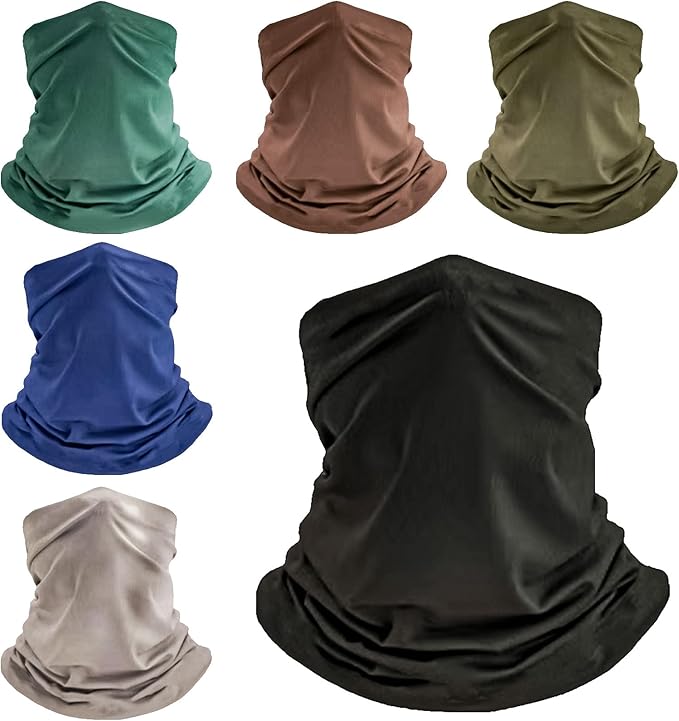 6 Pack Neck Gaiters Tube UV Face Mask Bandana Balaclava Shiesty Magic Scarf Headwear Headbands Wraps for women