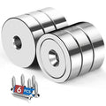 LOVIMAG 20LBS Neodymium Magnets, 6Pack Rare Earth Magnets with Matching Screws, for Kitchen Doors, Tool Room, Lifting - 0.63x0.19inch