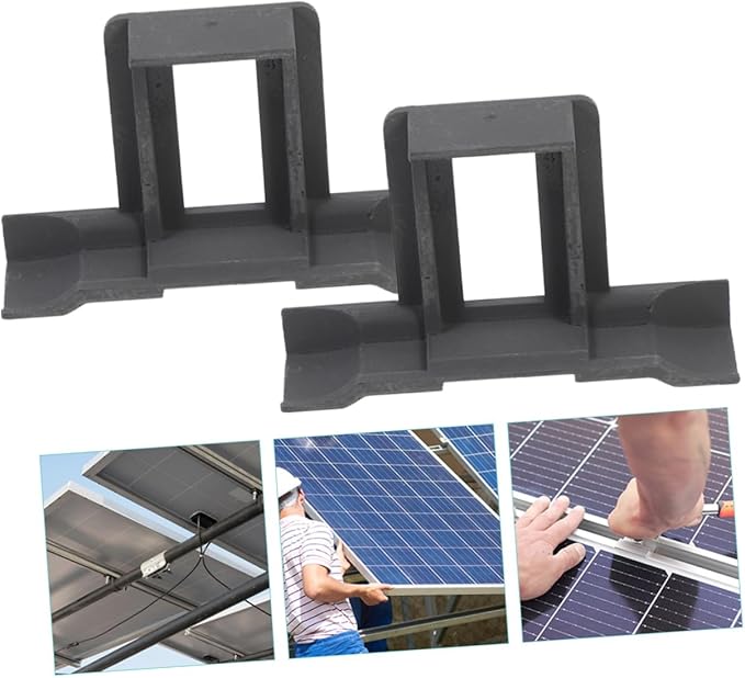 12pcs Solar Panel Water Drainage Clips Photovoltaic Cleaning Brush Deflector Clip Mounting Clamps for Outdoor Maintenance