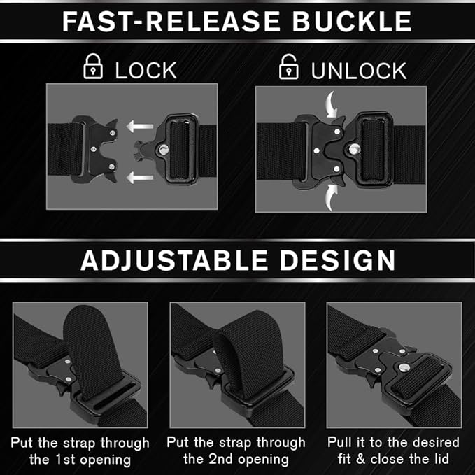 TECEUM Tactical Belt – Heavy-Duty & Quick Release – Military, Work, Rigger, Duty & Utility Belt for Men