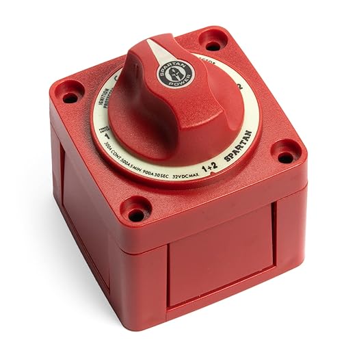 Spartan Power 300A Battery Combiner and Selector Switch 4 Position Red