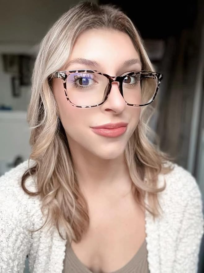VISOONE Blue Light Blocking Glasses Square with Anti Computer Glare for Gaming Women and Men MONTANA