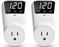 BSEED Surge Protector, 1800W Wall Surge Protector for Refrigerator, TV, PC, Home Appliance, Voltage Regulator with LED Display Screen, Adjustable Voltage Protector, 15A, 120V, 2 Pack