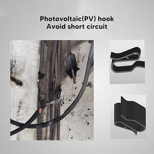 Garosa 100Pcs Trailer Frame Wire Clips Plastic Cable Clips S Clip Electrical Cord Management 1.5 Inch Solar Panel Wire Clip Black for PV Wiring Boat Cable Boat