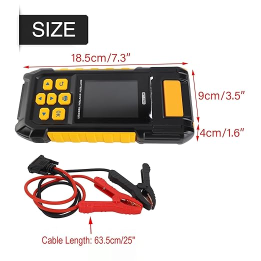 Keenso 12V Car Conductance Battery Tester,Auto Battery Analyzer with Built-in Printer for Truck Marine Motorcycle SUV Boat