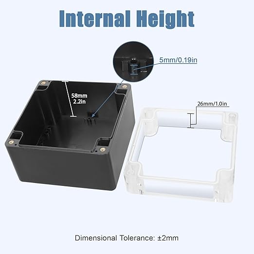 LeMotech Junction Box with Clear Cover IP65 Waterproof Project Box Dustproof ABS Plastic Electrical Project Boxes Universal Enclosure, Black 4.7"x 4.7"x 3.5"(120x120x90mm)(Pack of 2)