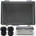 MAKERELE Outdoor Junction Box ABS Plastic Waterproof Universal Electrical Project Box Grey Enclosure with Transparent Cover 13.8×9.8×5.9inch（350×250×150mm）