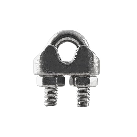 HSTECH 20PCS 1/8 Inch M3 304 Stainless Steel Wire Rope Cable Clip Clamp, Used for Anything That Involves Cable Clips: Rigging, Temporary Guardrail Systems, Securing Loads, Hanging Banners Or Flags