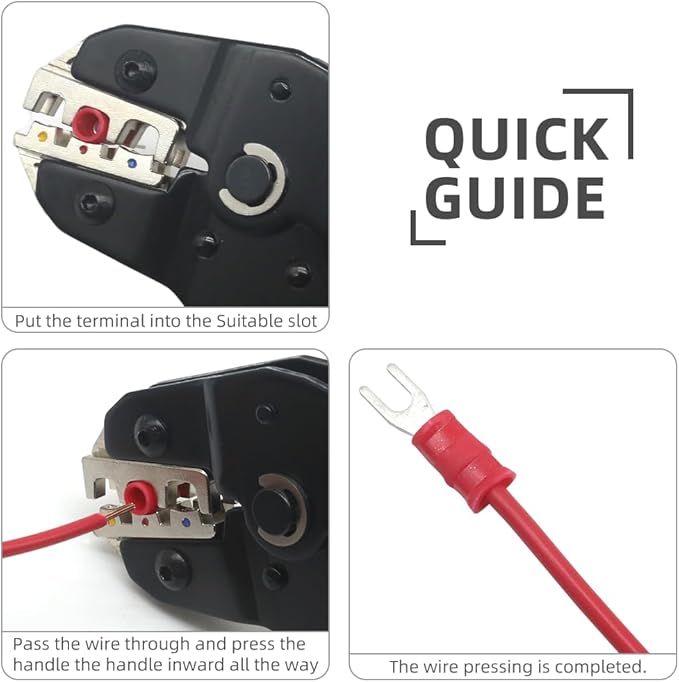 Crimping Tool for Insulated Electrical Wire Connectors-AWG 20-14 Ratchet Crimper Tools-Racheting Wire Crimping Tools-Available for Insulated Connectors and Wire Terminal SN-02C