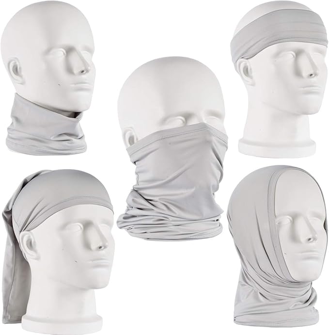 UV Face Cover Neck Gaiter Mask Dust Protection Magic Scarf Wind Bandana Balaclava for Summer Running Fishing 4 PCS