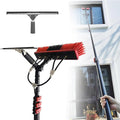 Solar Panel Cleaning Brush and Pole, Water Fed Pole Kit Adjustable Solar Panel Cleaning Kit Cleaner Tool for Window Glass Roof Outdoor Glass Brush Window Washing Equipment(12FT/3.6M)