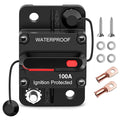 Nilight 100A Circuit Breaker Resettable 12-48V DC Manual Reset w/Copper Wire Lugs Surface Mount Overload Protection for Car Audio Sound Amplifier System RV Marine Boat Truck, 2 Years Warranty