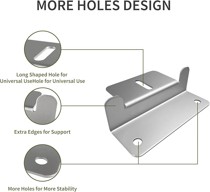 HQST Solar Panel Mounting Brackets with Nuts and Bolts Set of 4 Units, Supporting for RV, Boat, Roof, Wall and Other Off Gird Installation