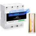 100Amp AC 110V Automatic Transfer Switch with LED Display, 2P Dual Power Outdoor Electrical Changeover Switch, L1 Priority Mini ATS Din Rail Mount, 50/60Hz CE Certified