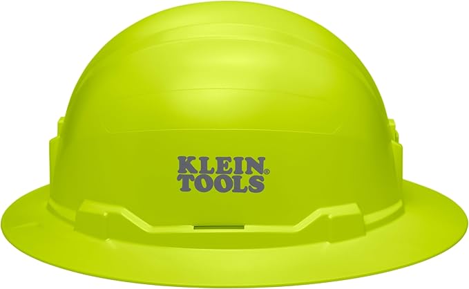 Klein Tools Hard Hat, Non-Vented Full Brim Style, Padded, Self-Wicking Odor-Resistant Sweatband, Tested up to 20kV