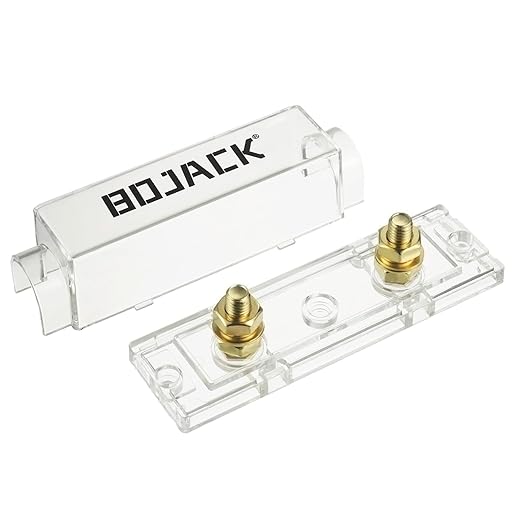 BoJack 2pcs 500A ANL Fuse Holder and 2pcs 500Amp 32VDC ANL Fuses for Audio and Video Systems