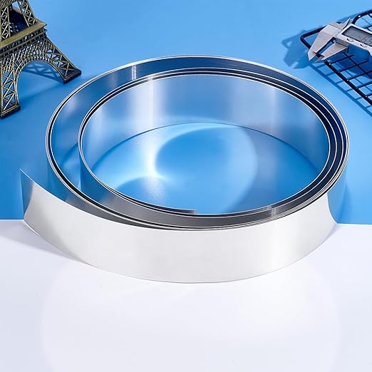 PH PandaHall 196" x 2" Aluminum Flashing, 0.4mm Sheet Flashing Metal Foil Roll Sheet Strip Aluminum Roof Panels Foil Strips Flat Wire for DIY Craft Sealing Door Window Repair Garden