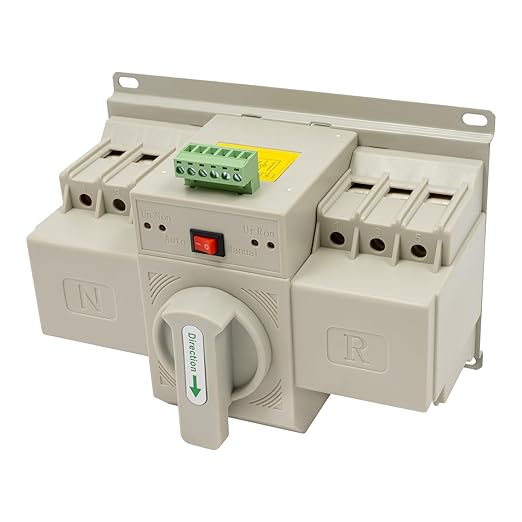 Dual Power Switch 63A 110V AC Dual Power Automatic Transfer 2S Quickly Switch Transfer Automatic/Manual Conversion Options (3P 63A)