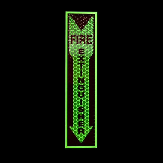 Cyalume-9-30071 Cyflect Luminous, Reflective Adhesive Backing Fire Extinguisher Sign, 4" Width x 17" Height, White