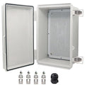 Waterproof Electrical Box, IP67 Junction Box Stainless Steel Latch Hinged Grey Cover Project Enclosure with Wall Bracket 11.1"x7.5"x5.5"