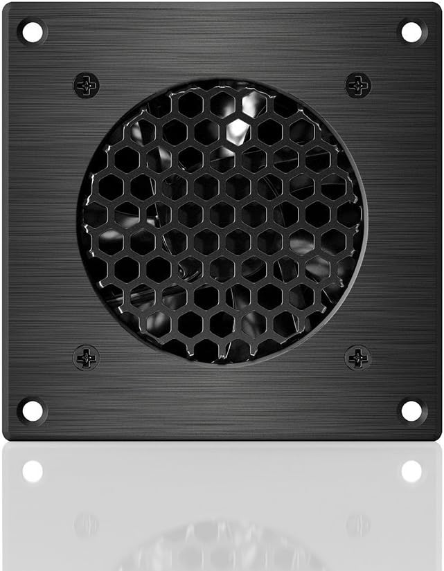 AC Infinity AIRPLATE S1, Quiet Cooling Fan System 4" with Speed Control, for Home Theater AV Cabinets