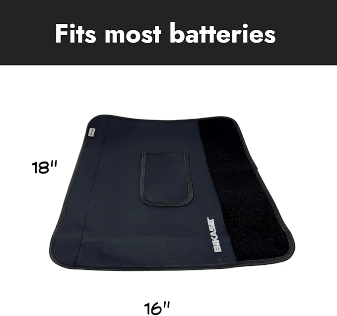BiKase E-Bike Battery Cover Neoprene Electric Bicycle Battery Cover for Outdoor Riding, Transporting on Car Rack, eBike Battery Cover for Isolating Battery, Waterproof, Dirt Resistant
