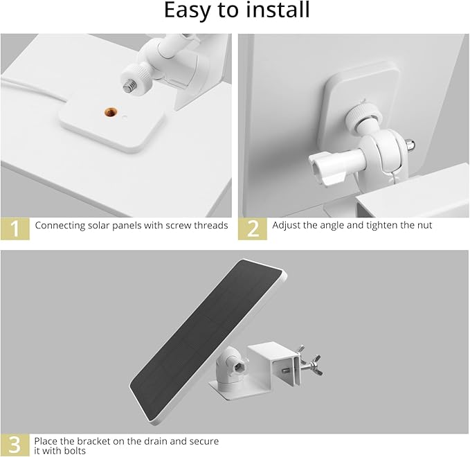 Anbte Universal Solar Panel Gutter Mount, Aluminum Gutter Mount for Solar Panel, Cams and More with Standard 1/4"-20 Screws,Outdoor Mounting Accessories, White