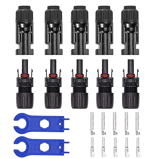 5 Pairs Solar Connectors M-C-4 Male/Female IP67 Waterproof Solar Panel Cable Connectors with Spanners