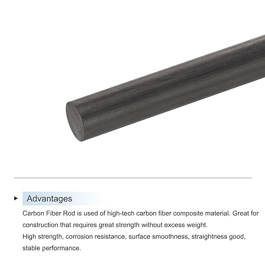 MECCANIXITY Carbon Fiber Rod, 6mm x 400mm Carbon Rod Bar for RC Plane DIY Craft Kite Wing Tube Quadcopter Arm Repair Pack of 10