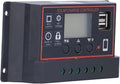 Walfront Smart Controller 3A USB Solar Battery Panel Charging Device Solar Battery Regulator with LCD Display 12V/24V(30A), Solar Controller