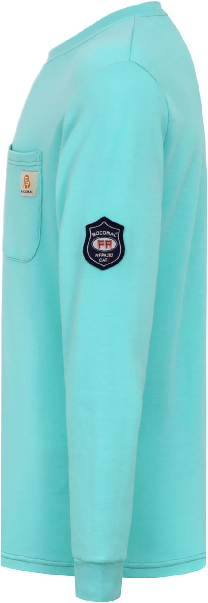 BOCOMAL FR Shirts Crewneck 7oz Midweight Flame Resistant Clothing NFPA2112 CAT2 Men's Fire Retardant Work Shirt