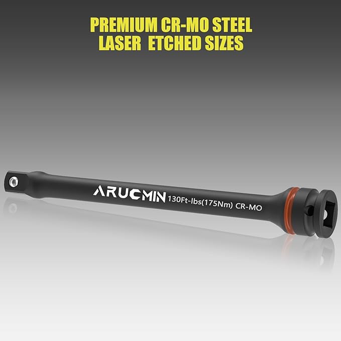 1/2" Drive 130 Ft-Lbs Torque Limiting Extension Bar, 8 Inch Color-Coded Lug Nut Torque Sticks