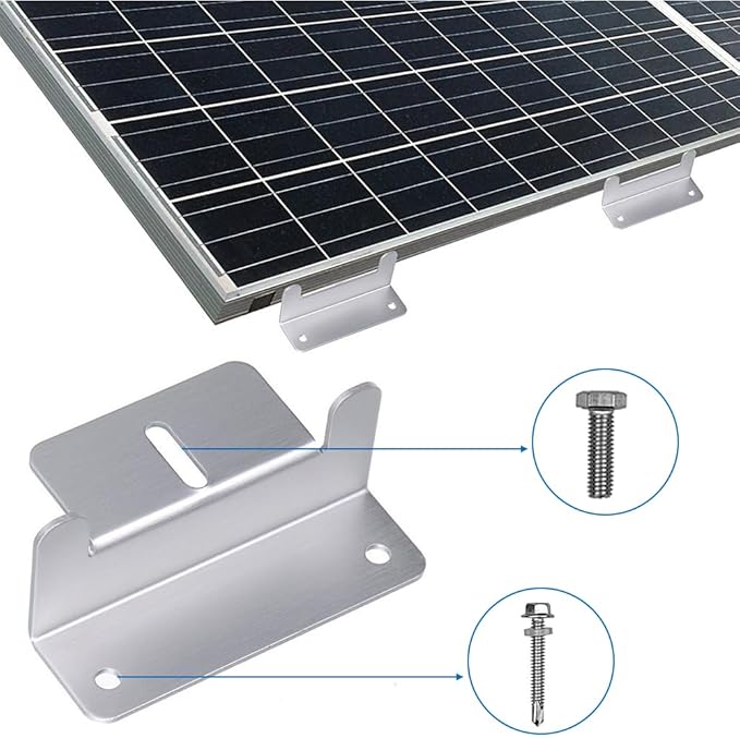 8 Units Solar Panel Mounting Z Brackets 2 Pack Lightweight Aluminum Bracket for RVs, Trailers, Boats, Yachts, Wall and Other Off Gird, 2 Set of 4 Units