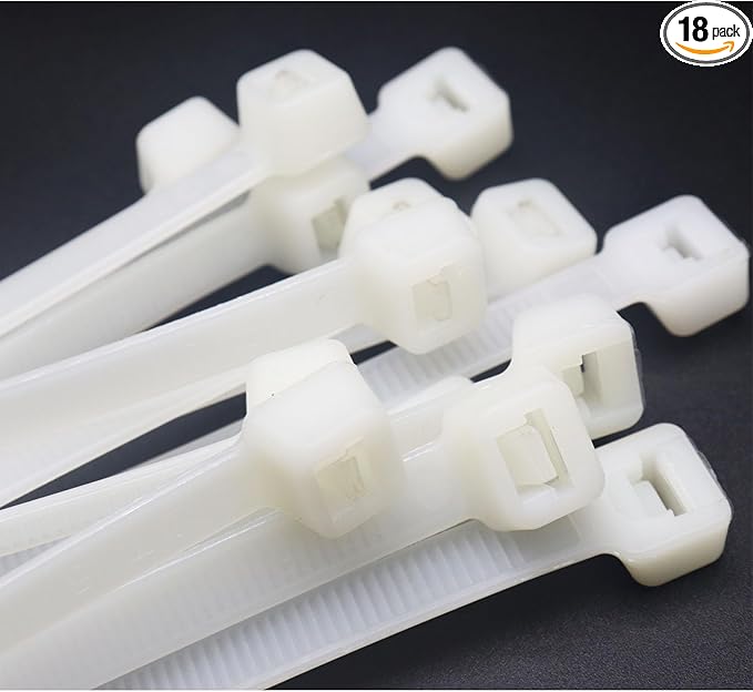 Extra long zip ties 48 inch white Large cable ties heavy duty outdoor use 250 lbs thick Nylon plastic Zipties 18 pcs