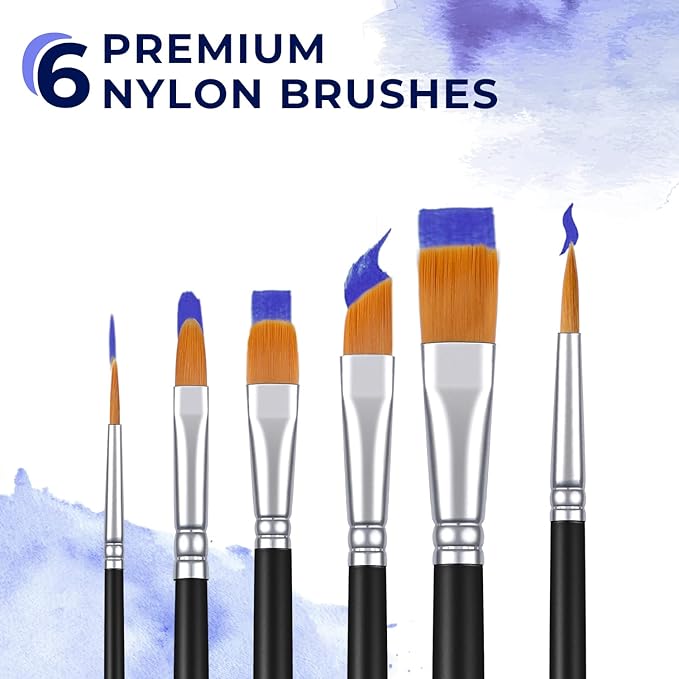 Ohuhu Outdoor Acrylic Paint for Metal, 24 Colors Paint Set, 2 oz./60ml Bottles for Artist, Beginners 18 Basic& 6 Metallic Acrylic Paints with 6 Brushes for Drawing, Waterproof Rich Pigments on Garden Statues, Woods, Rocks, Canvas, Glass, Fabrics, Last ...