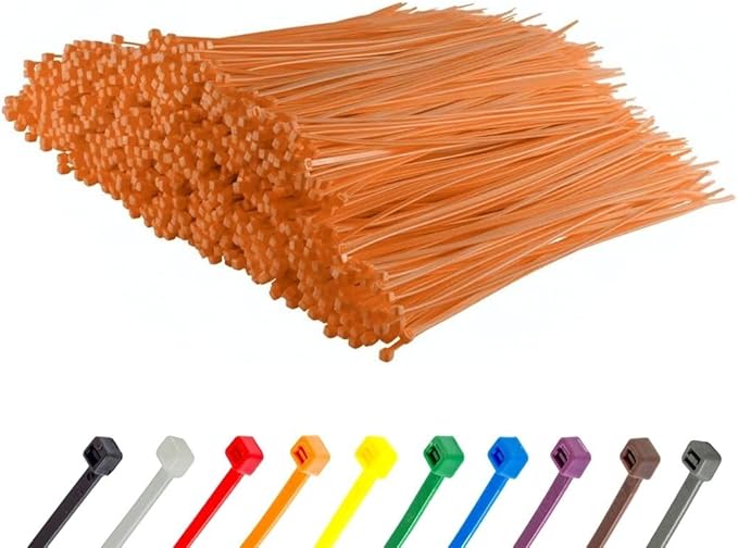 GTSE 12 Inch Orange Zip Ties, 5,000 Bulk Pack, 50lb Strength, UV Resistant Long Nylon Cable Ties, Self-Locking 12" Tie Wraps