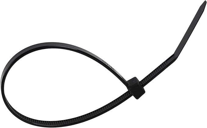 ZipIts 1000 Pieces 8-in 75 Lb Tensile Strength Standard Duty Cable Ties, Black UV Resistant, Nylon 6/6, UL Listed, Contractor Grade Quality Wire Ties