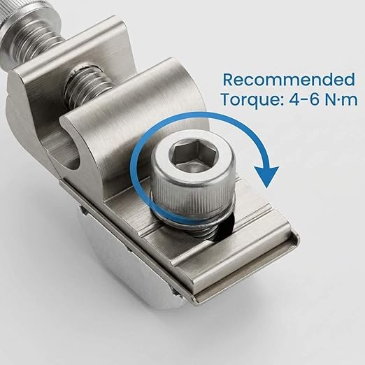 QWORK Grounding Lug 6.7mm – Aluminium Alloy Rail Connector for Solar Roof, Ground Mount & Carport Systems